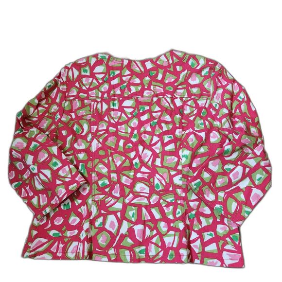 Lark Lane Women’s Button Down Shirt – Size 14, Pink Multicolor, 3/4 Sleeve - Picture 2 of 9